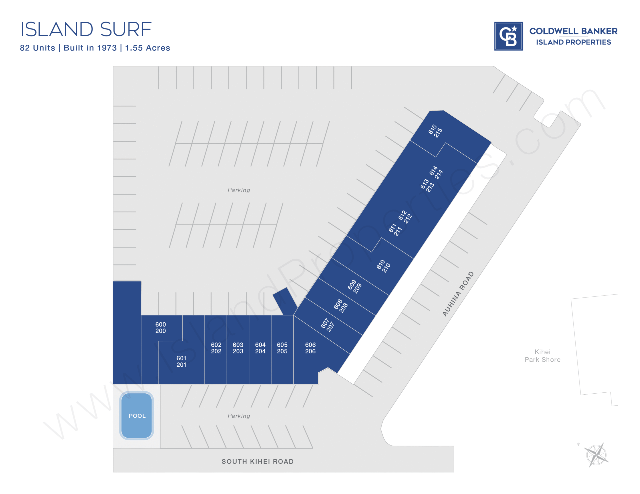 Island Surf condo complex in South Kihei Maui near Kalama Park and The Cove